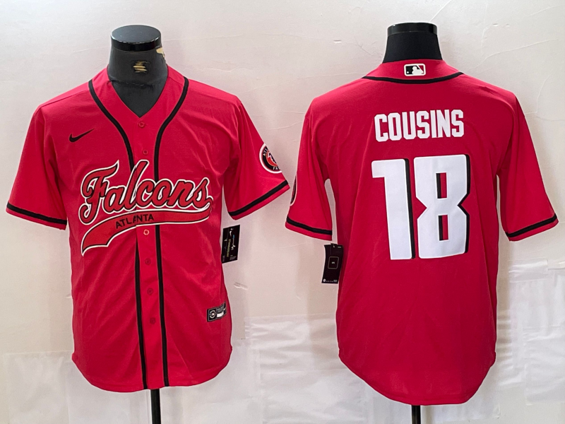 Men’s Atlanta Falcons Kirk Cousins #18 Red Jersey Joint Edition