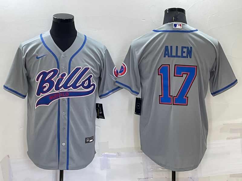Men’s Buffalo Bills Josh Allen #17 Gray Jersey Joint Edition
