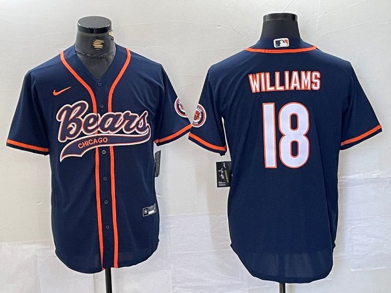 Men’s Chicago Bears Caleb Williams #18 Navy Jersey