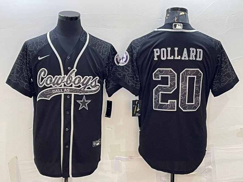 Men’s Dallas Cowboys Tony Pollard #20 Black RFLCTV Limited Jersey Joint Edition