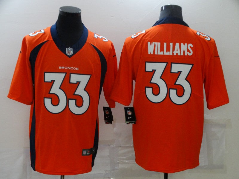 Men’s Denver Broncos Javonte Williams #33 Orange Jersey