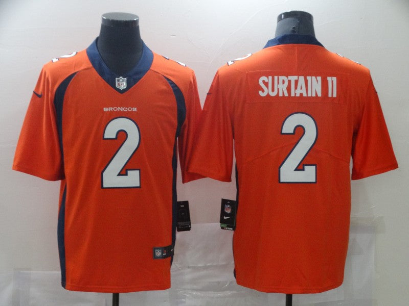 Men’s Denver Broncos Patrick Surtain II #2 Orange Jersey