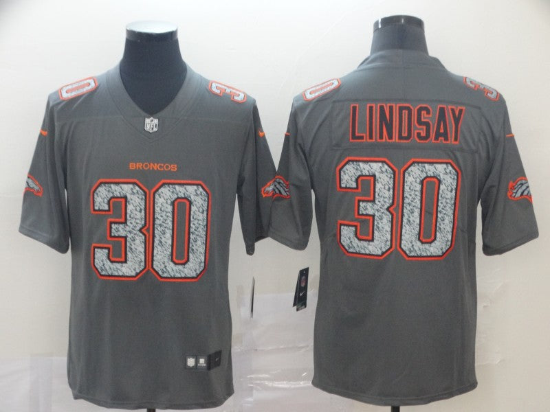 Men’s Denver Broncos Phillip Lindsay #30 Gray Jersey