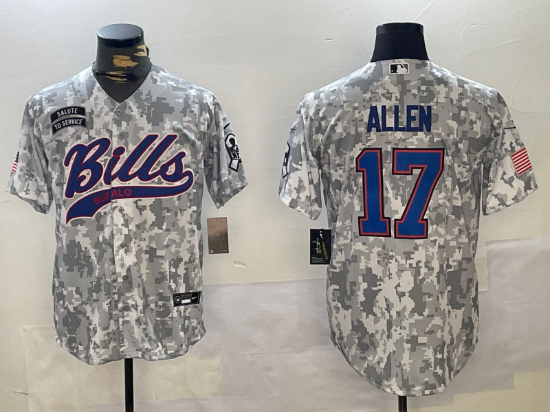 Men’s Buffalo Bills Josh Allen #17 Arctic Camo 2024 Salute to Service Jersey
