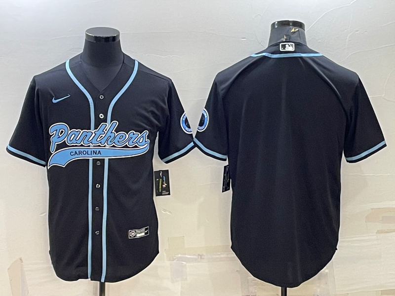 Men’s Carolina Panthers Black Blank Jersey