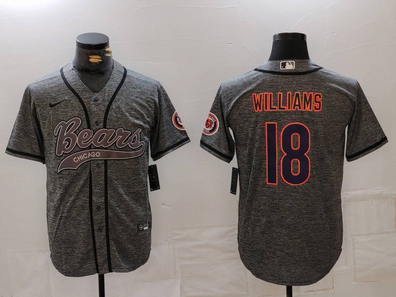 Men’s Chicago Bears Caleb Williams #18 Gray Jersey