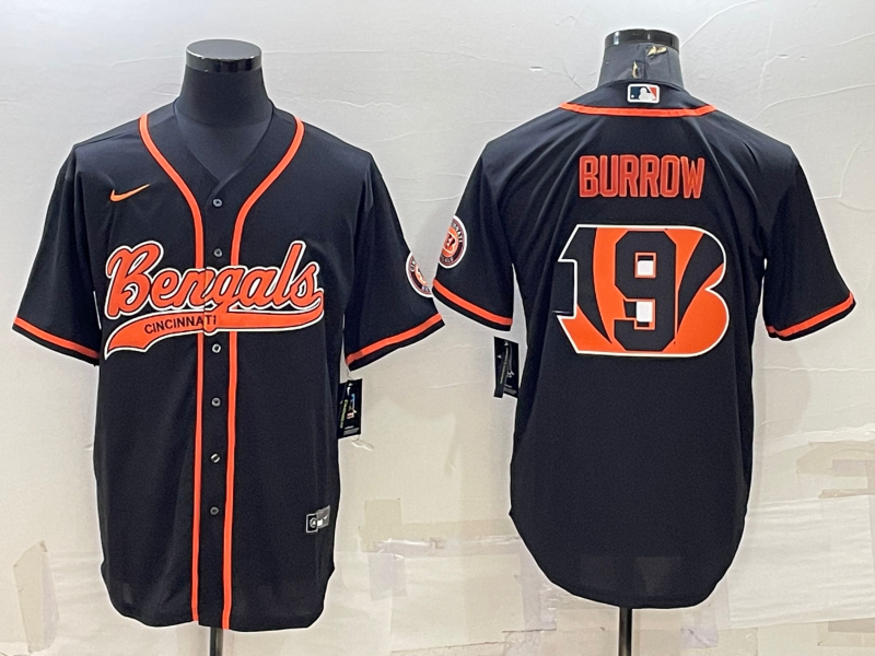 Men’s Cincinnati Bengals Joe Burrow #9 Black Jersey