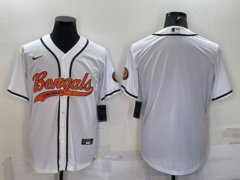 Men’s Cincinnati Bengals White Blank Jersey