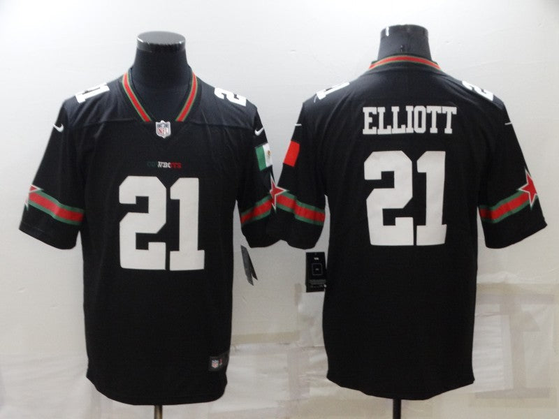 Men’s Dallas Cowboys #21 Ezekiel Elliott Black Jersey