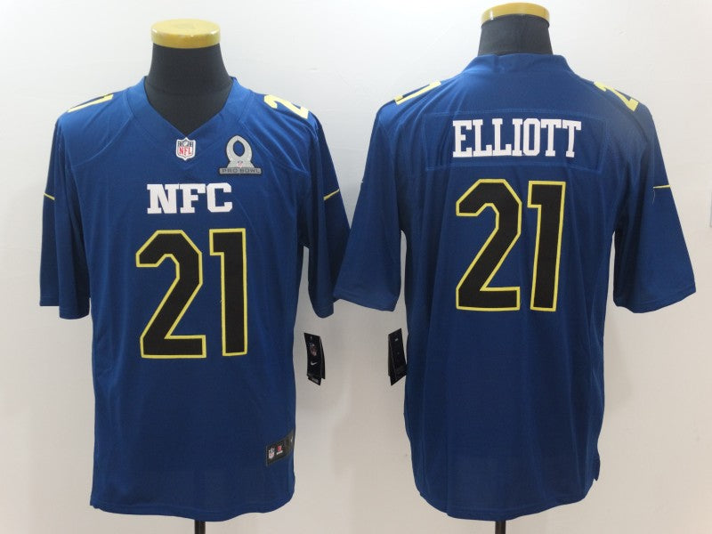Men’s Dallas Cowboys Ezekiel Elliott #21 Blue Jersey