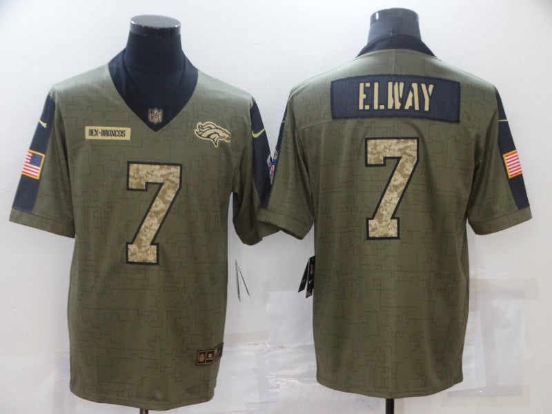Men’s Denver Broncos John Elway #7 Brown Jersey