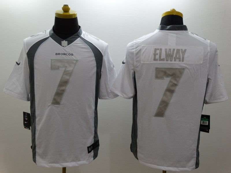 Men’s Denver Broncos John Elway #7 White Jersey