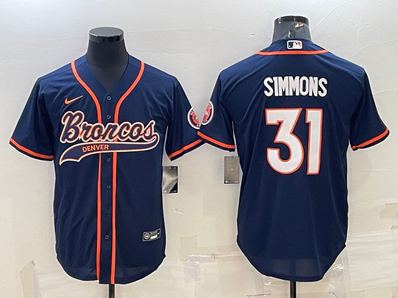 Men’s Denver Broncos Justin Simmons #31 Navy Jersey Joint Edition