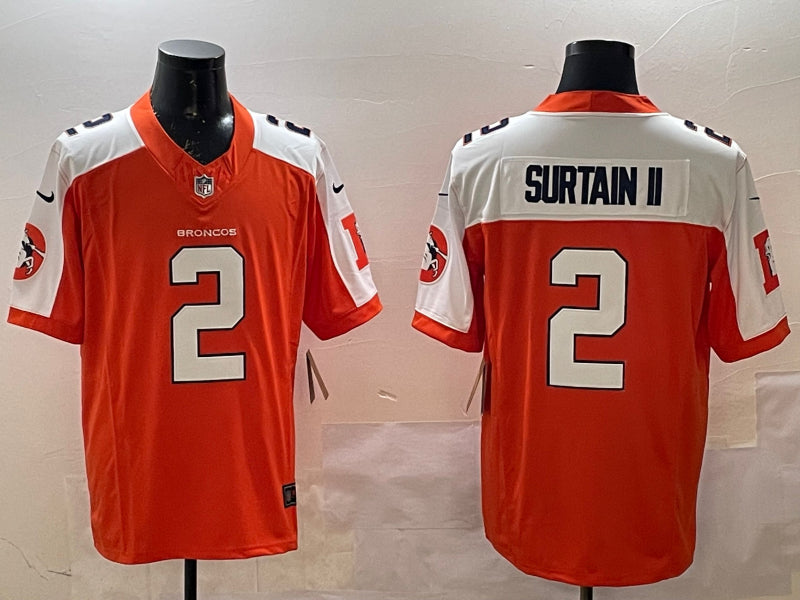 Men’s Denver Broncos Patrick Surtain II #2 Orange Jersey