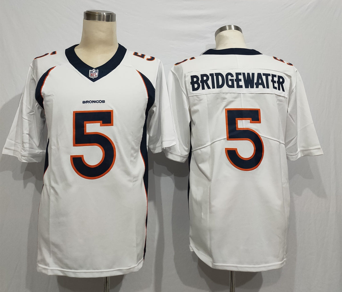 Men’s Denver Broncos Teddy Bridgewater #5 White Jersey