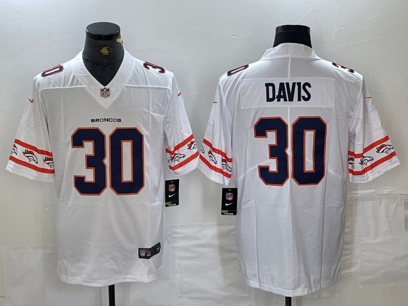 Men’s Denver Broncos Terrell Davis #30 White Jersey